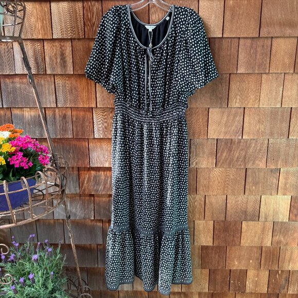 NWT Max Studio London Black/White Polka Dot Tiered Maxi Dress in Women's X-Large - Picture 9 of 16